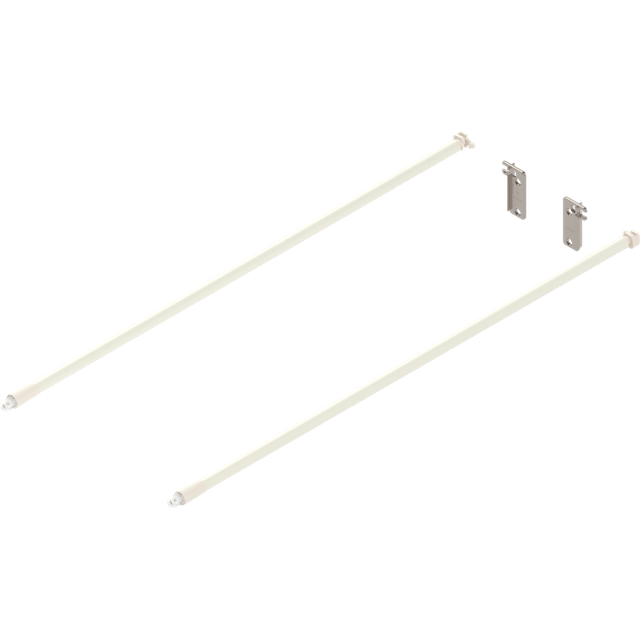 Reling Set für Frontauszug (Möbelbeschlag), Länge 550 mm Stahl cremeweiß - Blum