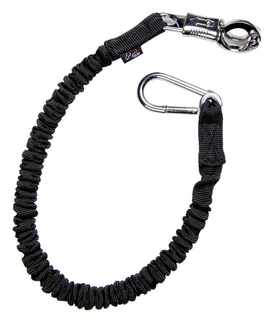 60 Cm, Schwarz 9100: Elastisches Bungee-seil Mit Klassischem Karabiner Und Anti-panik-karabinerhaken