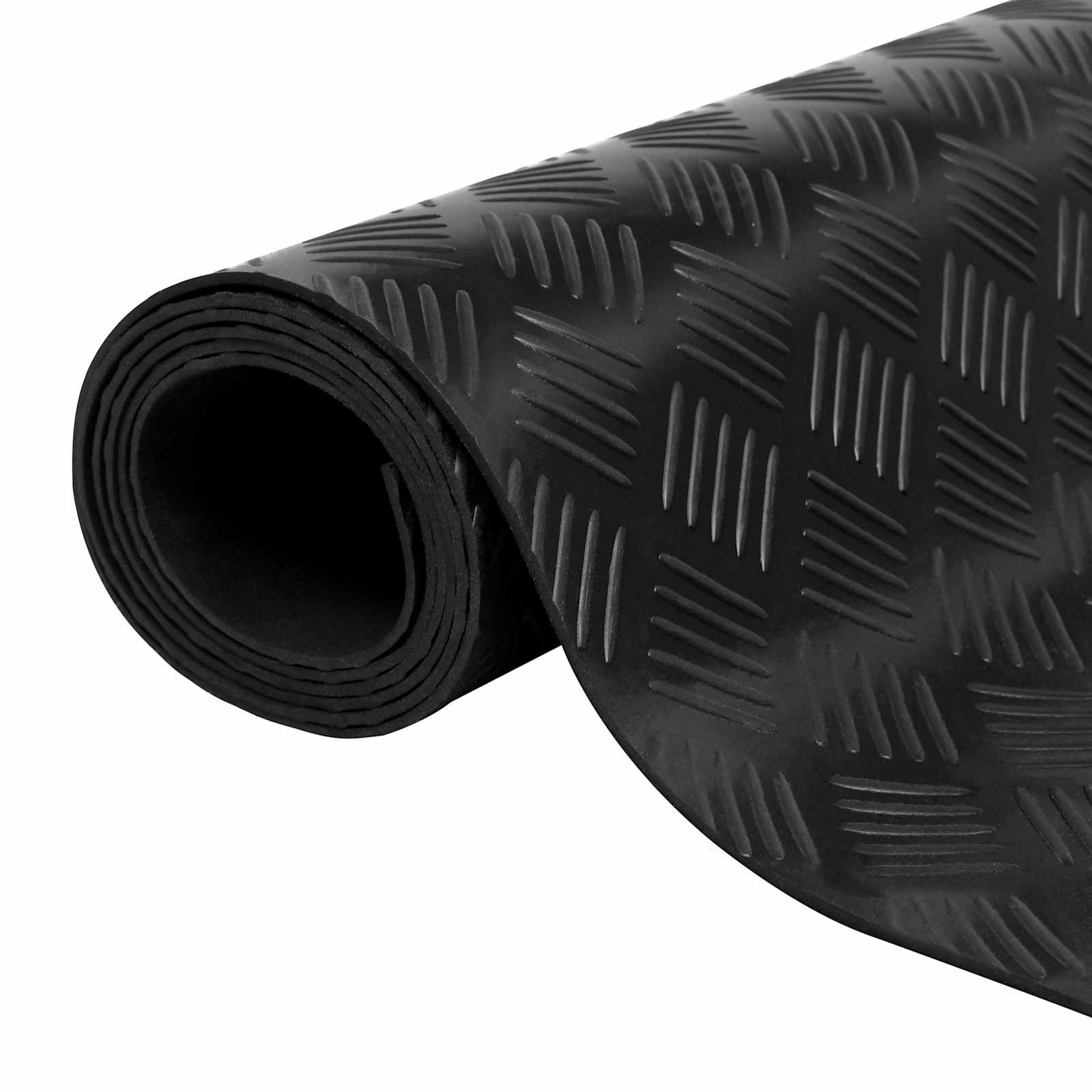 Bodenmatte Mit Riffelblech-muster Schwarz 1 X 2 M Gummi Vidaxl