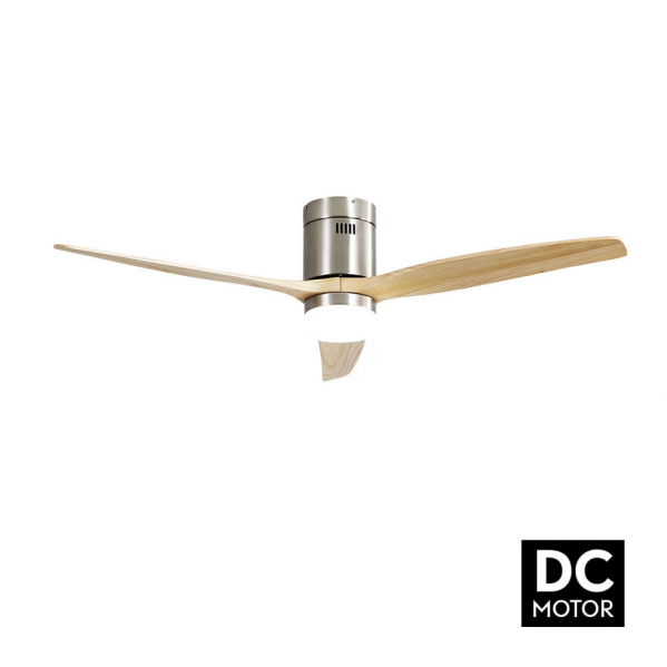 DC-Deckenventilator 18 W Nickel Aguilon 3 Flügel aus Buche