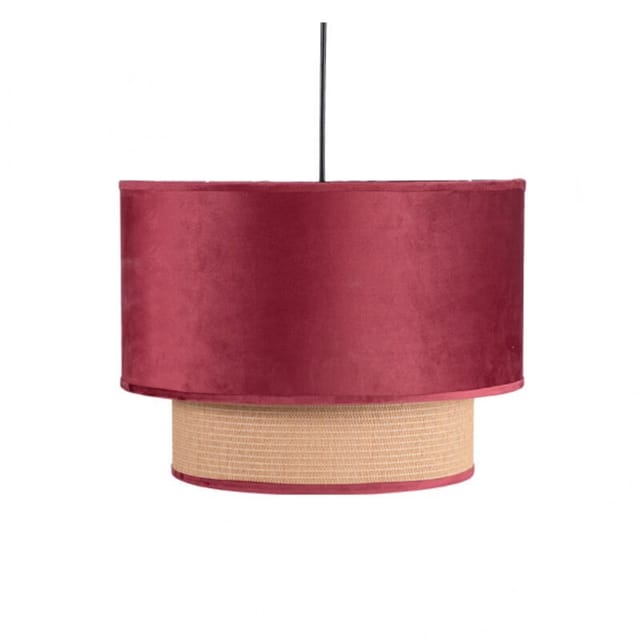 Fabrilamp - Hängeleuchte de 2 Lampenschirme nerva weinrot de 40 cm