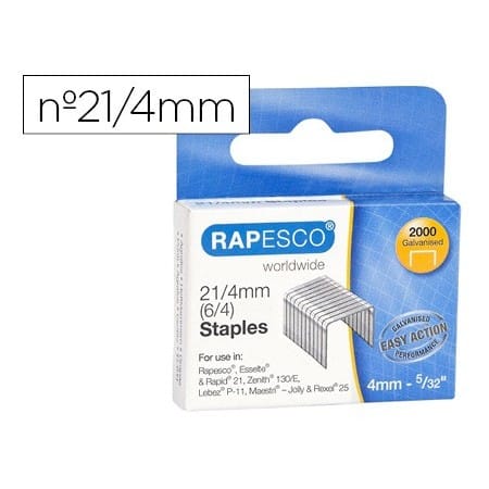 Rapesco Heftklammern Galvanisiert 21/4 Typ 6/4 Box 2000