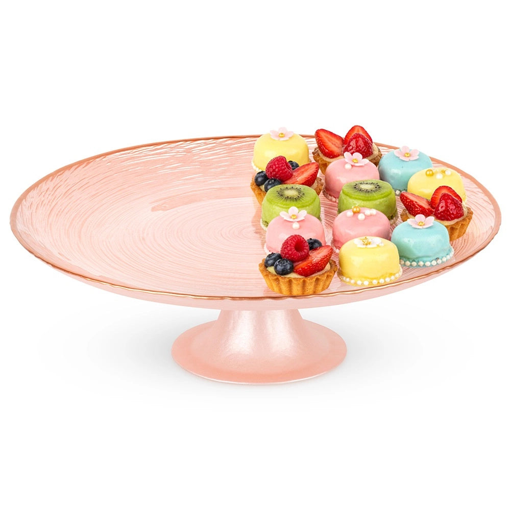 Tortenstander Aus Glas Mit Sockel Rosa 28 Cm 211338603