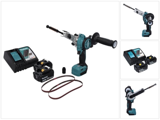 Dbs 180 rf Akku Bandfeile 18 v 9 x 533 mm Brushless + 2x Akku 3,0 Ah + Ladegerät - Makita