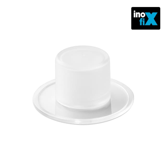 Inofix - Selbstklebender Türstopper transparenter Zylinder Blister 2 Einheiten