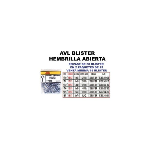 Avl Blister Open Cancamo Sockel 17x40 verzinkt 1762