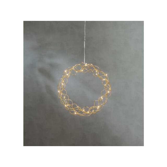 LED-Dekoleuchte Curly Dewdrops, Metall, messingfarben