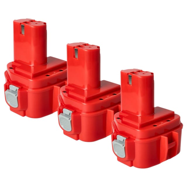 3x Akku kompatibel mit Makita 8281DWAE, 8271DWE, 8271DWPE, 8271DWPE3, 8413D, 8413DWDE, 8413DWAE Werkzeug (1500 mAh, NiMH, 12 v) - Vhbw