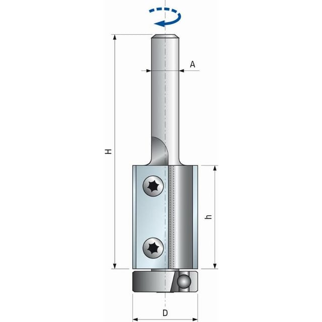 Gerader Fräser mit auswechselbaren Wendeschneidplatten mit Lager Freud 19 H30/90 Q8 Z2 - F03FA13925 -TG74MD CE3