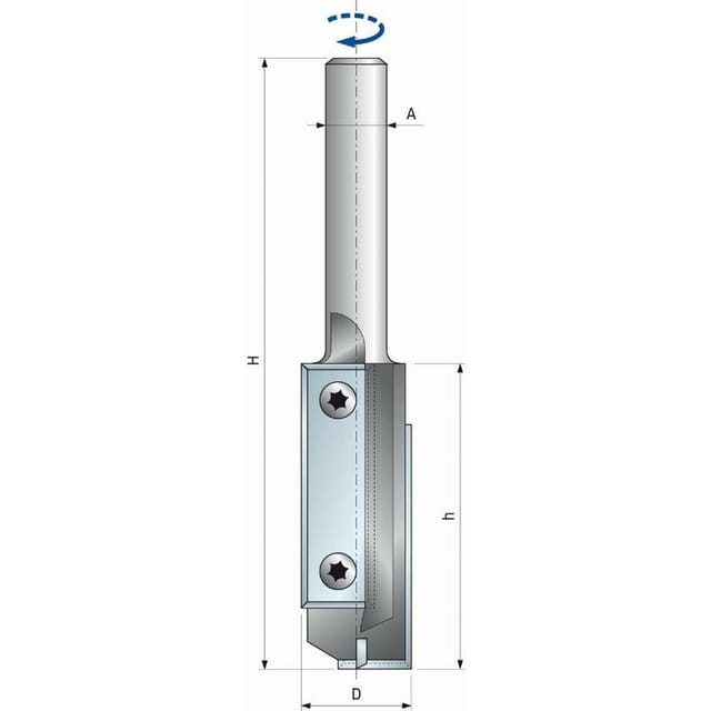 Gerader Fräser mit auswechselbaren Wendeschneidplatten Freud 16 H50/105 Q12 Z2+1 - F03FA13927 -TG62MD AD3