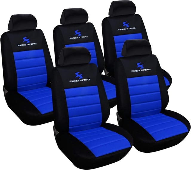 Woltu - 5er Sitzbezüge Auto Einzelsitzbezug universal Größe, Komplettset,Schwarz-Blau