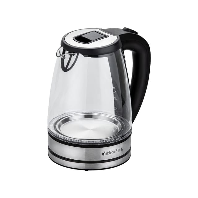 Melchioni - 2200 w Glas-Wasserkocher 1,7 Lt. mit Trockenlaufschutz mit LED-Licht