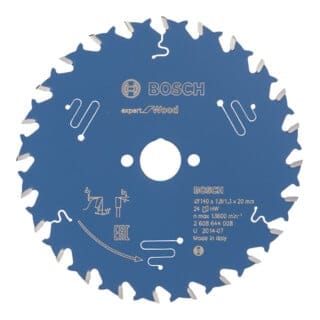Kreissägeblatt Expert for Wood 140 x 20 x 1,8 mm, 24 Zähne - Bosch