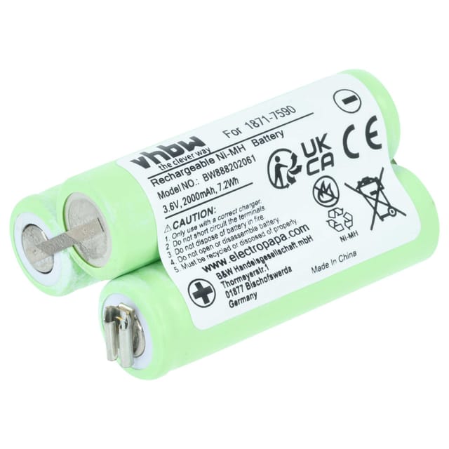 Vhbw - 1x Akku Ersatz für Moser 1871-7590 für Haarschneidemaschine (2000 mAh, 3,6 v, NiMH)