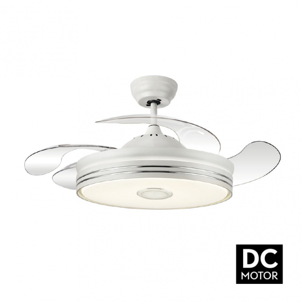 Matanuska Deckenventilator de mit LED-Licht, DC-Motor, weiße Farbe, einziehbare Flügel, Fernbedienung, Timer, Memory de Licht, 3 Farbtöne und 6