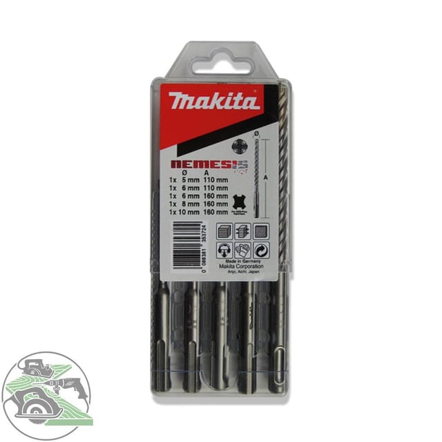 Makita Nemesis 2 Bohrer-Set SDS Plus 5 teilig für Beton 4 schneidig B-58992