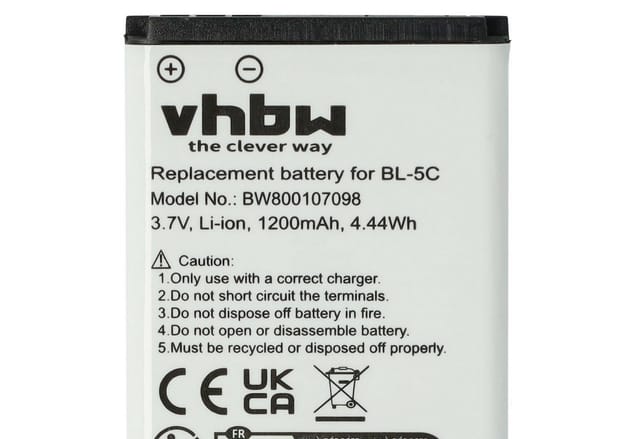 Vhbw - 1x Akku kompatibel mit avm FritzFon X6, FritzFon C6 dect, FritzFon C6 schnurlos Festnetz Telefon (1200 mAh, 3,7 v, Li-Ion)