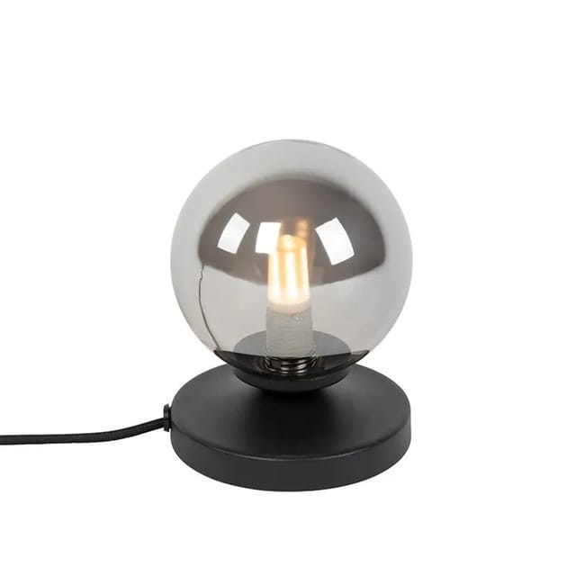 Moderne Tischlampe schwarz mit Rauchglas - Athen