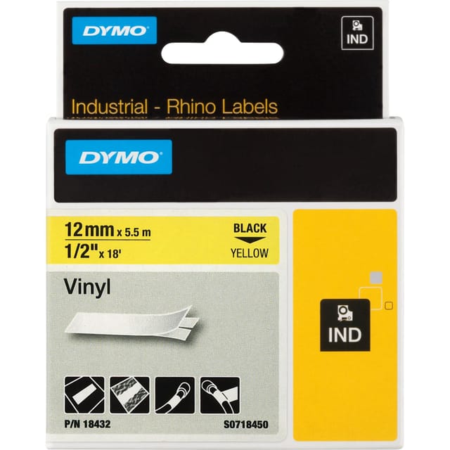 Dymo - Schriftbandkassette ® ind 12 mm x 5,5 m (b x l) gelb schwarz
