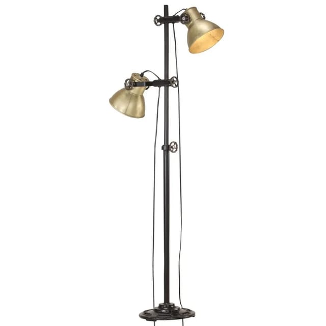 Stehlampe 2-flammig Messing E27 Gusseisen vidaXL