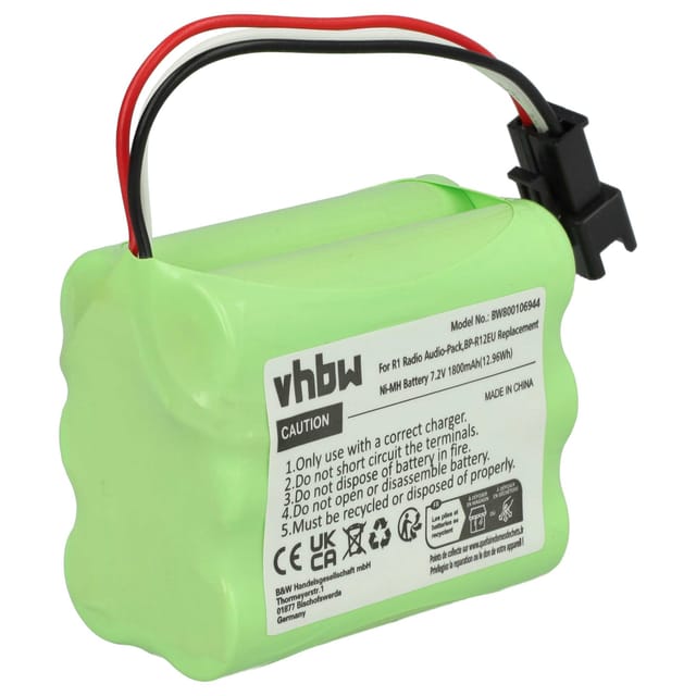 Vhbw - Akku Ersatz für Tivoli PP-2, MA-4 für digital Radio (1800 mAh, 7,2 v, NiMH)