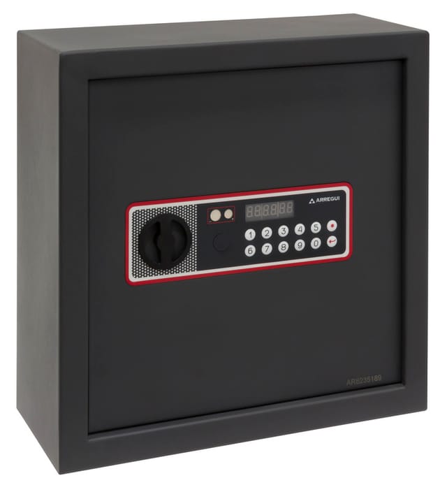Cover 172160 Schmaler Versteckter Tresor für die Schrankrückwand, Getarnter Safe für Doppelrückwände, Elektronikschloss, 35x35x15 cm, 11 l - Arregui