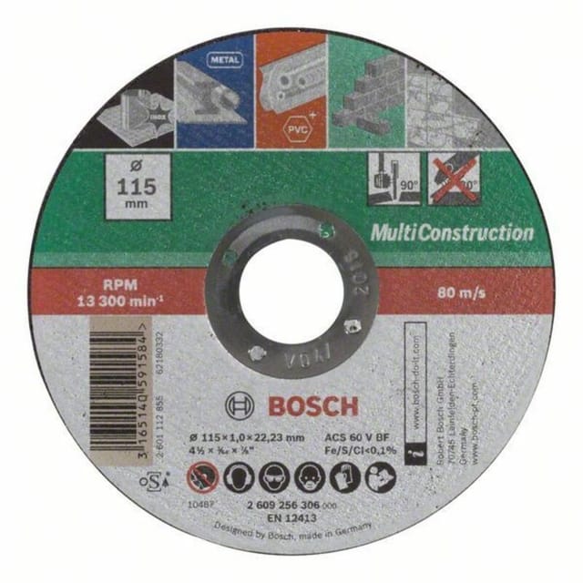 Bosch Diy Trennscheibe Multi Construction Für Winkelschleifer (Ø 115 Mm, Gerade, Acs 60 V Bf)