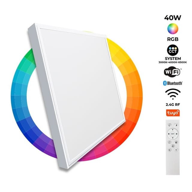 LED-Aufbaupanel wlan Smart rgb/ rgbw + cct - 60x60 cm - 40W