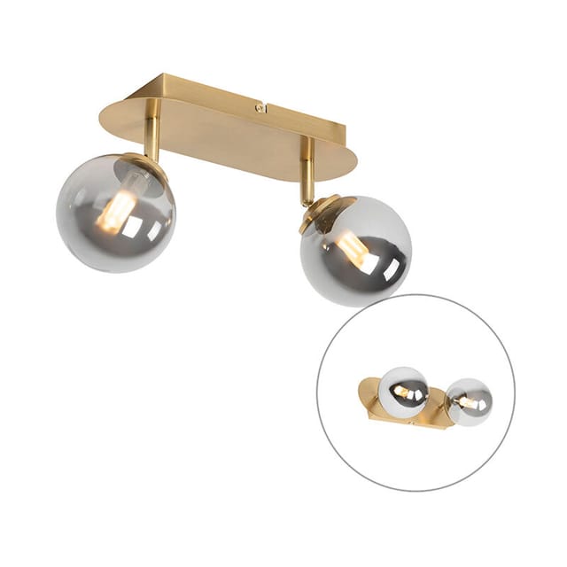 Spot Gold 2-Licht verstellbar mit Rauchglas - Athen