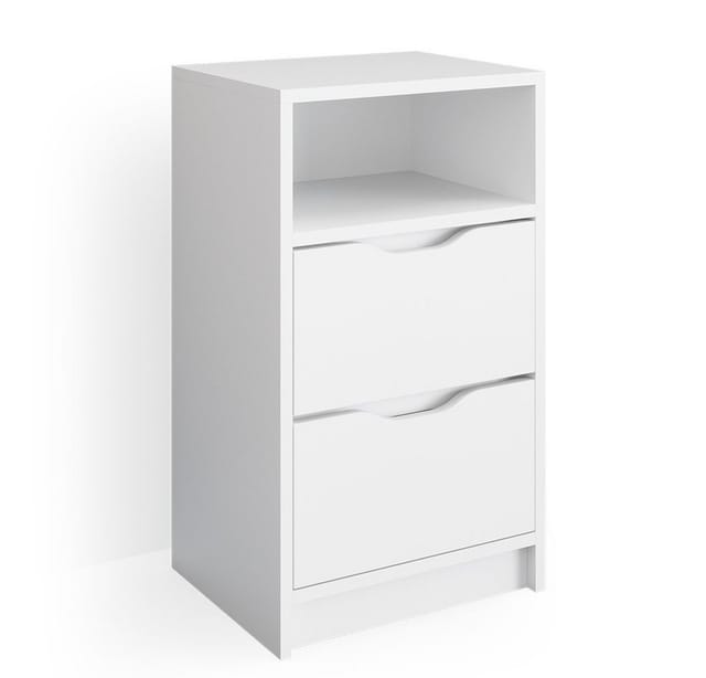 Nachttisch Ruben, Weiß, 38 x 66.6 cm Vicco
