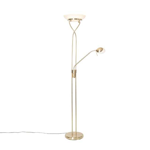Stehleuchte Messing inkl. led und Dimmer mit Leselampe - Empoli