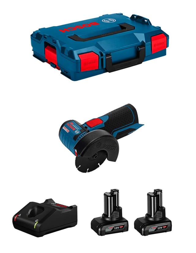 Bosch - Winkelschleifer gws 12V-76 (2 x 6,0 Ah + GAL12V-40 + L-Boxx 102)