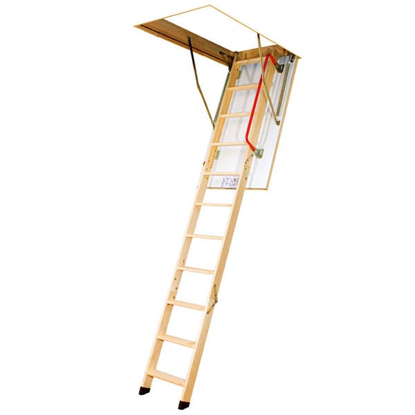 Dachbodentreppe aus Holz - Deckenhöhe 2.80m -Trichter 70x130cm - LWK70130-2