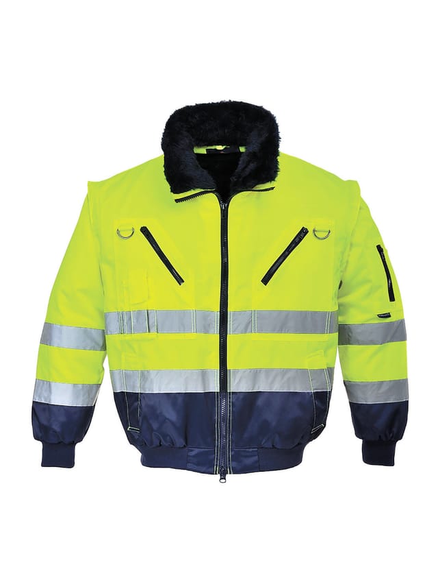 Pilotjacke 3-in-1 Hochsichtbarkeit Gelb/Navy S