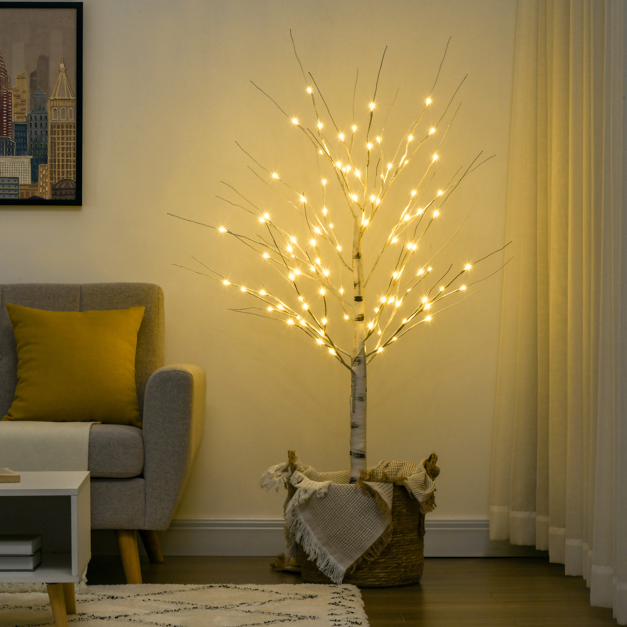 Weißer Weihnachtsbaum Mit Led-beleuchtung Und 12 Zweigen Für Drinnen Und Draußen, Künstlicher Weihnachtsbaum Aus Pp Und Metall, 22 X 22 X 150 Cm