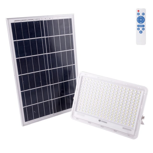 Solar led Floodlight 300W 6500K Tafel: 6V/25W Battery: 3.2V/20000MaH Remote Control [HO-SolarFL-300W-02] - kaltes Weiß