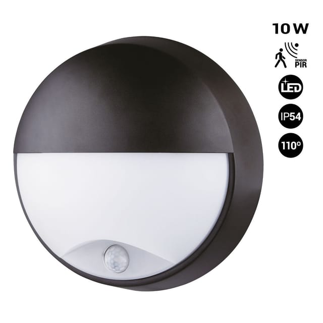 Runde Außenwandleuchte mit PIR-Bewegungsmelder – IP54 – 110° –
