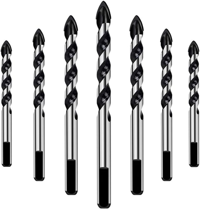 Osqi - 7-teiliges Bohrer-Set für Fliesen, Glas, Beton, Stein, Ziegel, Fliesen, Keramik und Spiegel (3 mm, 4 mm, 5 mm, 6 mm, 8 mm, 10 mm, 12 mm).