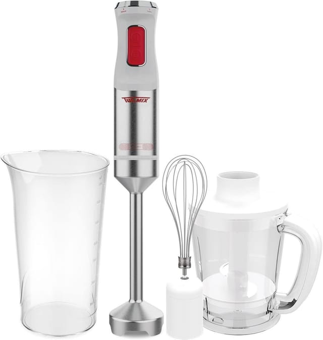 Turmix Valkiria - Stabmixer de, 1500W, Geschwindigkeitsregler, Edelstahl, pica und Schneebesen, Turbofunktion, Soft-Touch-Oberfläche, komplettes Set