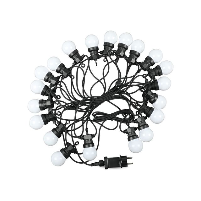 V-tac - 10m Lichterkette 20 Mini Globe led Birnen 5W Weiß mit Schuko Warmweiß IP44