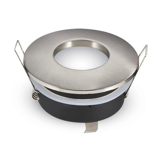 V-tac - Runder LED-Einbaustrahlerhalter GU10 und GU5.3 (MR16) Satingrau IP54