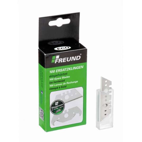 Freund - Trapezklinge, Eco Dispenser à 10 Stück im Umkarton à 100 Klingen 02300110