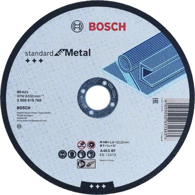 Bosch - Standard for Metal für Trennscheibe gerade, 180 mm, 22,23 mm - 2608619769