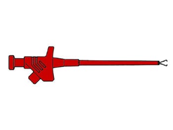 Klemmprüfspitze mit flexiblem schaft - rot (kleps 30)
