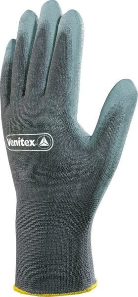 Paar Handschuhe Plyamid-Strickhandschuhe PU-beschichtete Handfläche Grau