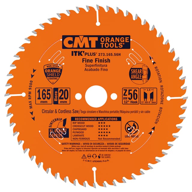 273.165.56H ITK-PLUS HW Sageblatt CIRCULAIRE 165x1,6/1,0x20 (+15,88) Z56 ATB+S