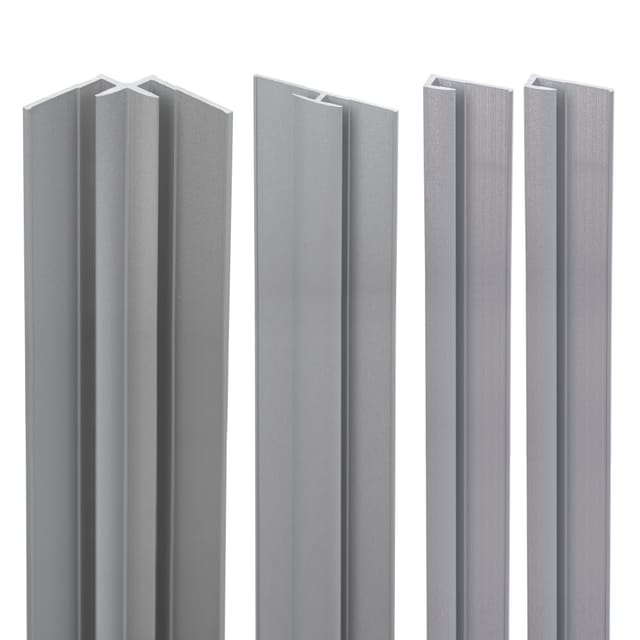 Zubehörset Für Decodesign Duschrückwände, Beinhaltet 2 Endprofile, 1 Eckverbinder In Ecke, 1 Flächenverbinder, 210 Cm, Set In Alu Natur - Schulte