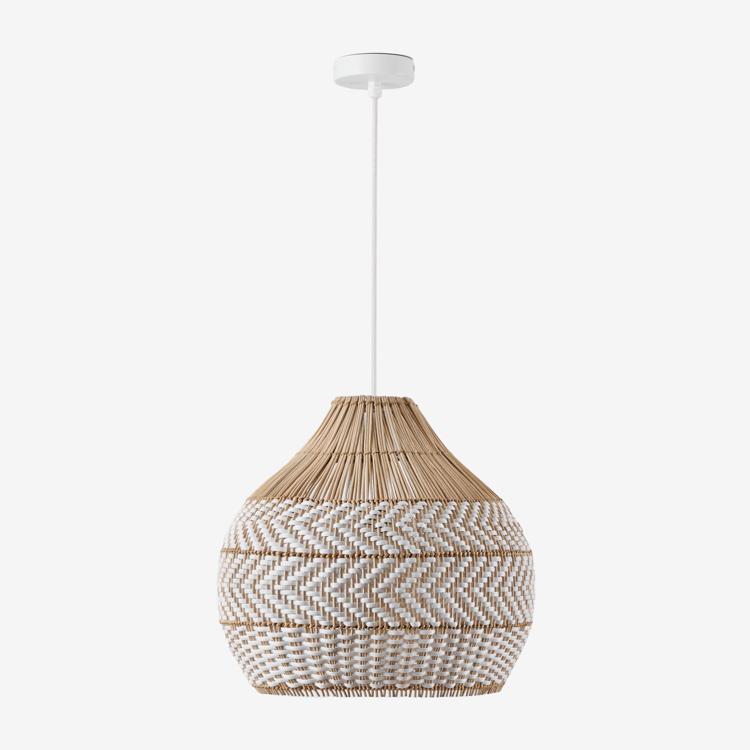 Sklum Hängelampe Aus Geflochtenem Rattan Llaury Weiss