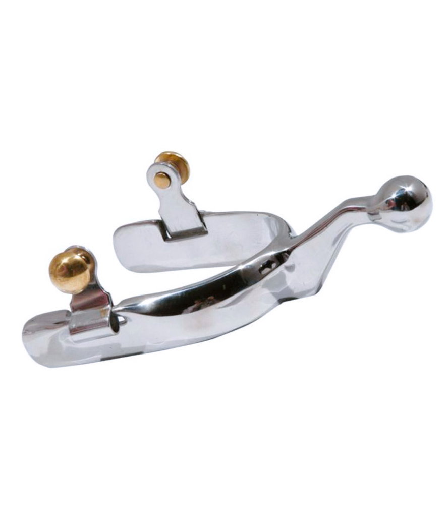 Speroni Western In Acciaio Inox Con Fascia Alta E Gambo A Goccia