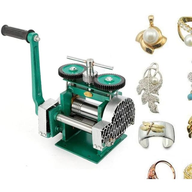 Manuelle Walzwerk-maschine, 85mm Breite 50mm Kombination Schmuckwalzwerk Tablettiermaschine Walzdraht Flachblech Schmuckkennzeichnung Diy Werkzeug Für Schmuckdesign Und Reparatur